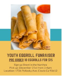 Egg Roll Fundraiser Dec 31